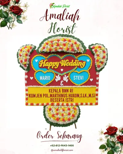 Karangan Papan Bunga Pernikahan di Bitowo